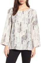 Women's Eileen Fisher Print Tencel Blend Top, Size - White