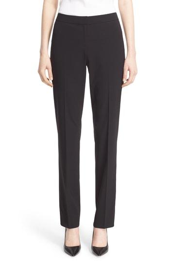 Women's Lafayette 148 New York Barrow Stretch Wool Pants - Black