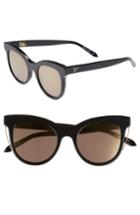 Women's Vow London Sloane 52mm Cat Eye Sunglasses - Black/ Gold Mirror