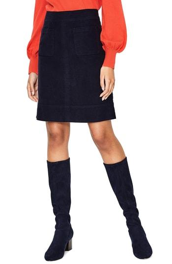 Women's Boden Dorchester Patch Pocket Stretch Cotton Miniskirt - Blue