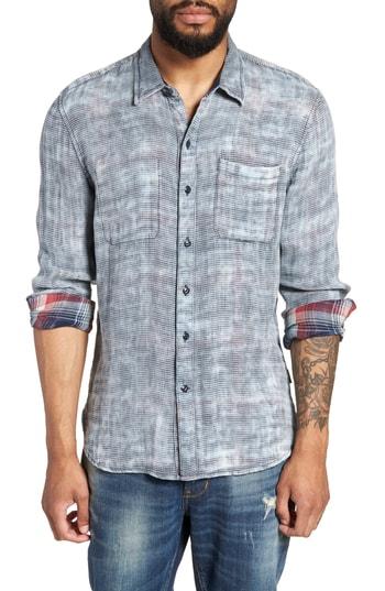 Men's John Varvatos Star Usa Reversible Plaid Sport Shirt - Blue