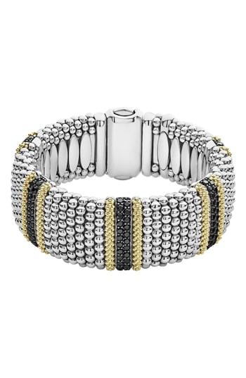 Women's Lagos Diamond Lux Black Diamond Wide Bracelet