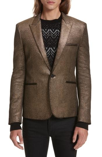 Men's Saint Laurent Velour Sport Coat Eu - Black
