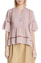 Women's Ted Baker London Mendoll Bow Sleeve Cold Shoulder Top