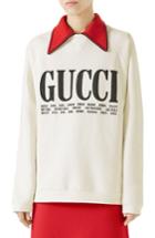 Women's Gucci Felted Cotton Jersey Sweatshirt - White