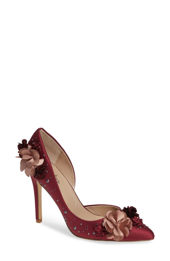 Women's Charles By Charles David Poloma Embellished Half D'orsay Pump M - Red