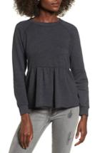 Women's Lira Clothing Viera Fleece Peplum Sweatshirt - Grey