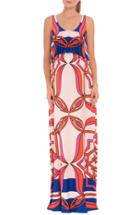 Women's Olian 'angelina' Print Popover Maternity Maxi Dress