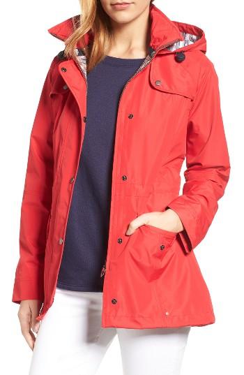 Women's Barbour Trevose Waterproof Hooded Jacket Us / 14 Uk - Red