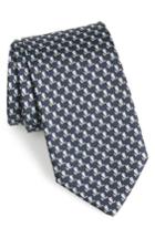 Men's Salvatore Ferragamo Fufo Print Silk Tie, Size - Blue