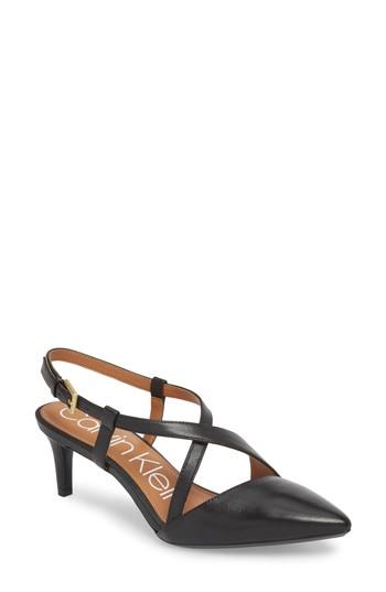 Women's Calvin Klein Paula Pointy Toe Slingback Pump M - Black