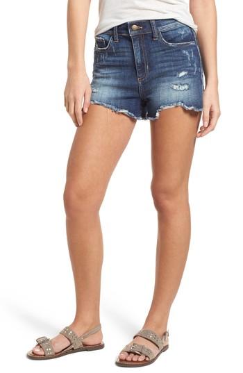 Women's Sp Black Ripped High Waist Denim Cutoff Shorts - Blue