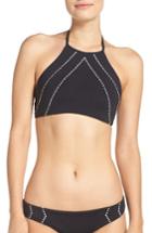 Women's Seafolly Beach Squad High Neck Bikini Top Us / 8 Au - Black