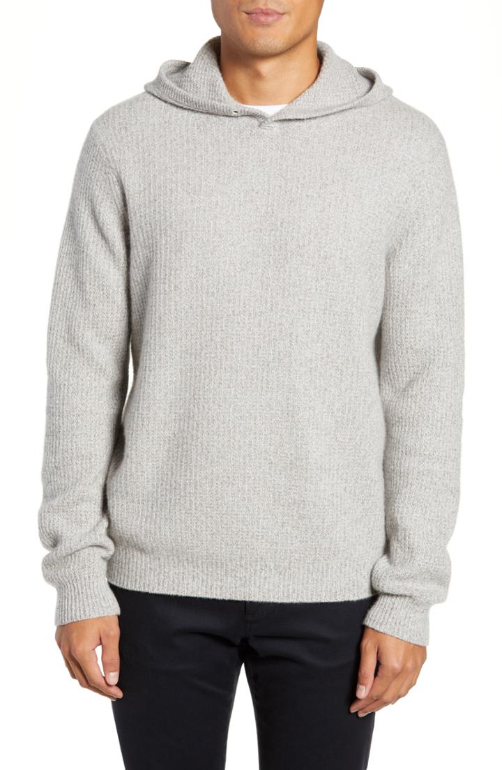 Men's Vince Regular Fit Marled Cashmere Pullover Hoodie - Grey