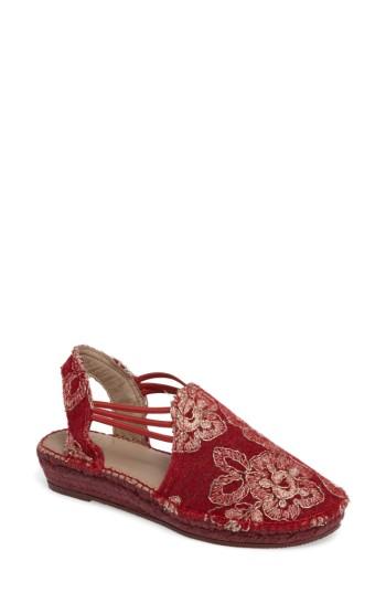 Women's Toni Pons Metz Embroidered Espadrille Wedge Eu - Red