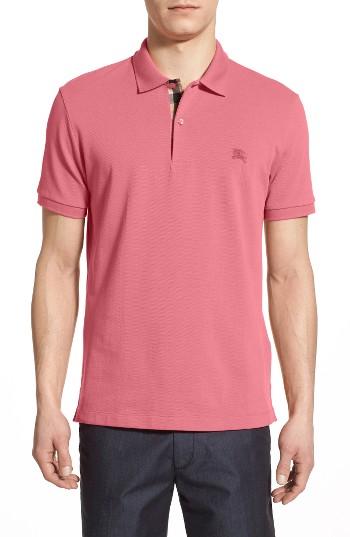 Men's Burberry Pique Polo - Orange