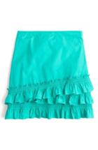 Women's J.crew Baby Armada Cotton Poplin Ruffle Mini Skirt - Blue