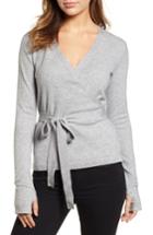 Women's Caslon Off-duty Ballet Tie Front Sweater - Grey