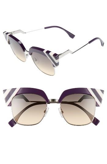 Women's Fendi 50mm Cat Eye Sunglasses - Violet