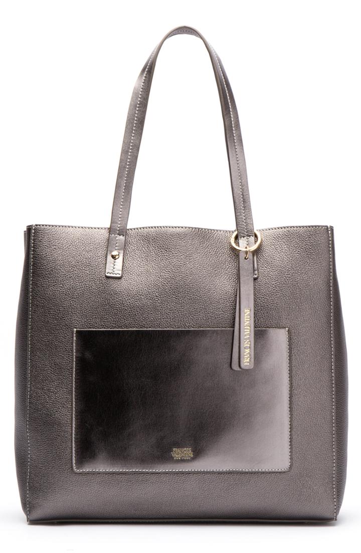 Frances Valentine Large Chloe Leather Tote - Grey