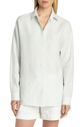 Women's Lafayette 148 New York Alyssa Linen Blouse - Blue