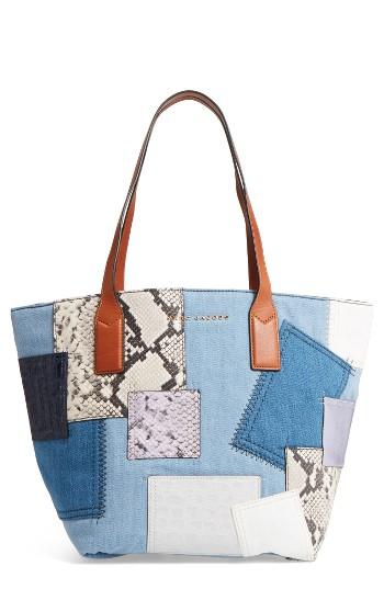 Marc Jacobs Wingman Denim Patchwork Tote - Blue
