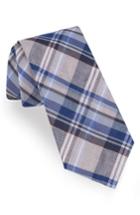 Men's Ted Baker London Plaid Cotton & Linen Tie, Size - Grey