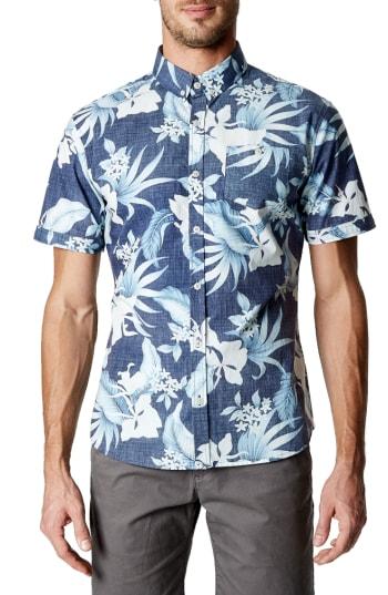 Men's 7 Diamonds Voodoo Chile Trim Fit Sport Shirt - Blue