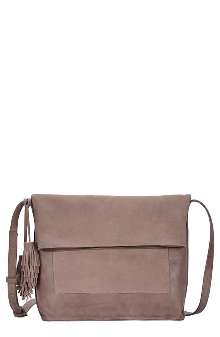 Antik Kraft Suede Crossbody Bag - Beige