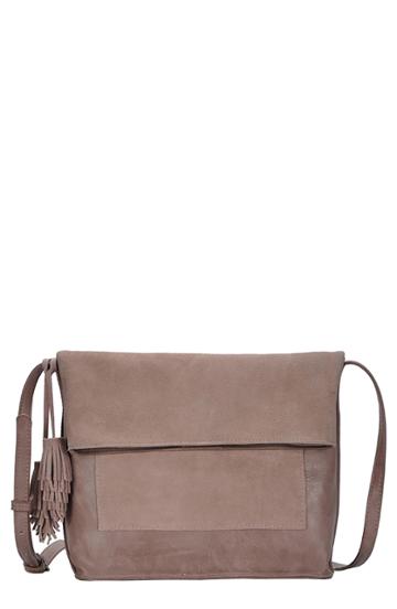 Antik Kraft Suede Crossbody Bag - Beige