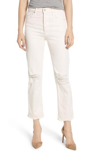 Women's Mother The Tomcat Chew Ripped Crop High Waist Jeans - Pink