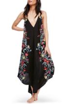 Women's Free People Ashbury Floral Print Slipdress - Black