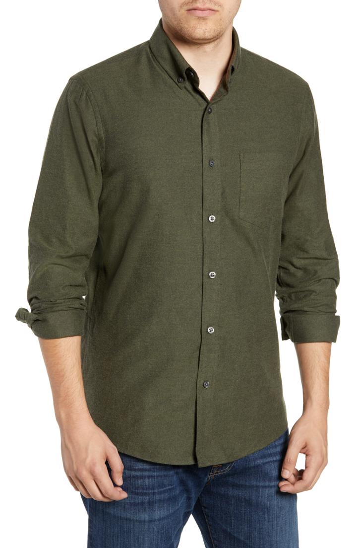 Men's Nordstrom Men's Shop Traditional Fit Brushed Twill Sport Shirt