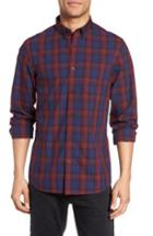 Men's Nordstrom Men's Shop Slim Fit Plaid Sport Shirt, Size - Red