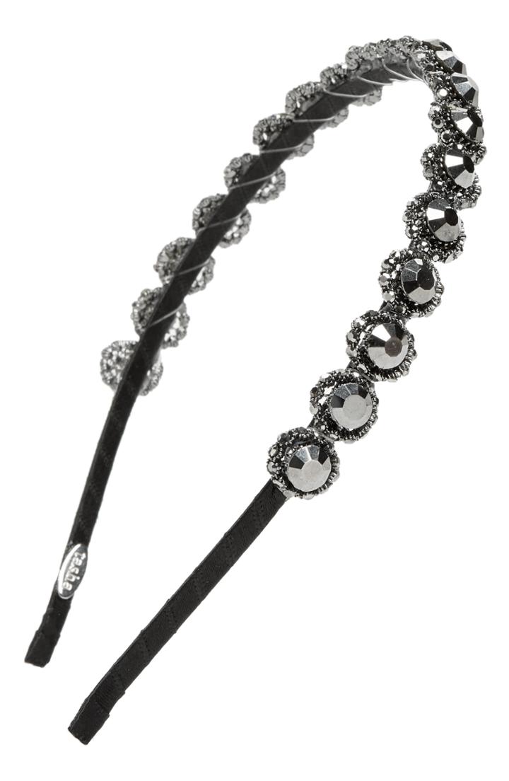 Tasha Crystal Headband, Size - Black