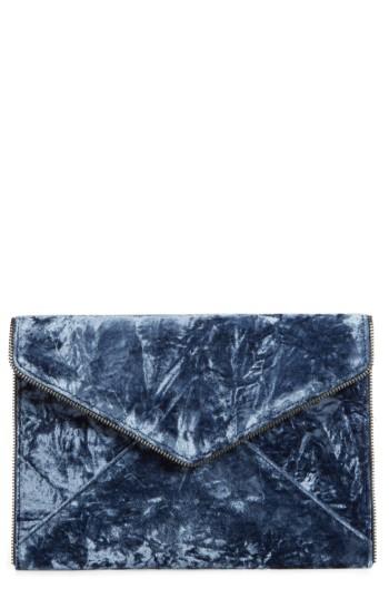 Rebecca Minkoff Leo Velvet Envelope Clutch - Grey