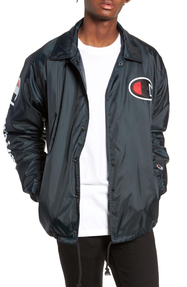 Men's Champion Faux Shearling Lined Coach's Jacket