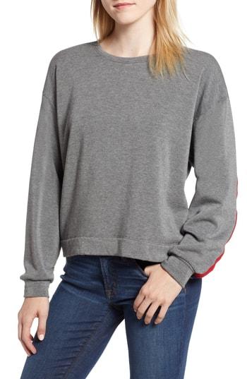 Women's Velvet By Graham & Spencer Athleisure Stripe Detail Sweatshirt - Grey