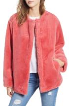 Women's Bernardo Borg Faux Fur Jacket - Pink