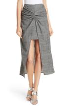 Women's Amur Zola Knot Front Stretch Wool Skirt - Grey