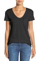 Women's Caslon Relaxed Slub Knit U-neck Tee, Size - Black