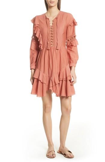 Women's Sea Weatherly Crochet Pompom Dress - Coral