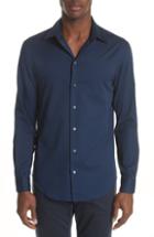 Men's Emporio Armani Slim Fit Solid Sport Shirt - Blue