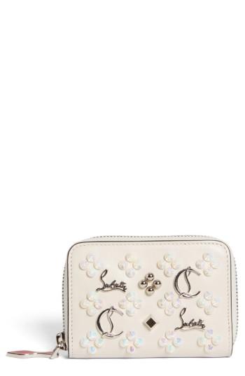 Women's Christian Louboutin Panettone Calfskin Leather Coin Purse - None