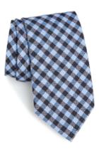 Men's Nordstrom Men's Shop Check Silk & Wool Tie, Size - Blue