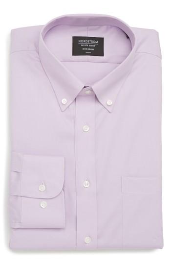 Men's Nordstrom Men's Shop Trim Fit Non-iron Dress Shirt - 32/33 - Purple
