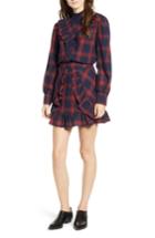 Women's The Fifth Label Nash Ruffle Plaid Top, Size - Blue