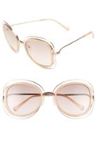 Women's Chloe 'carlina' 56mm Gradient Sunglasses - Gold/ Transparent Peach