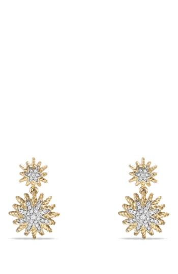 Women's David Yurman 'starburst' Double-drop Earrings With Diamonds In 18k Gold