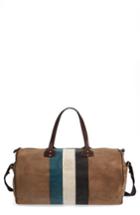 Ghurka Grove Stripe Leather Duffel Bag - Beige